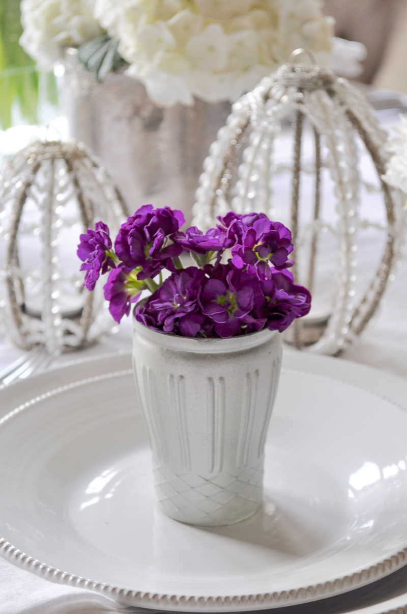 Easter Place Setting Floral Tablescape Dining Room