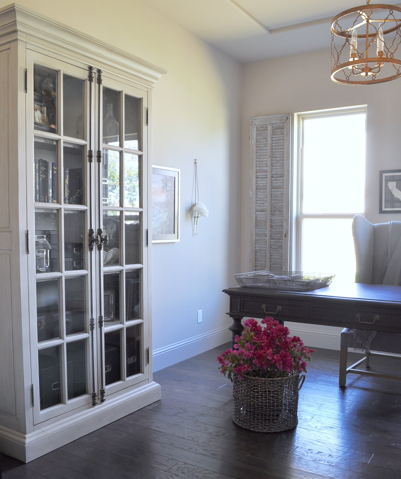 Home Office with Taupe Painted Beautiful Details on Restoration