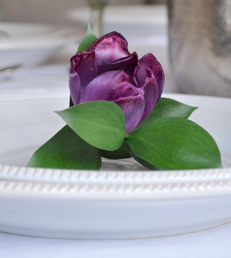 Place Setting with Flowers Tablescape Dining Room