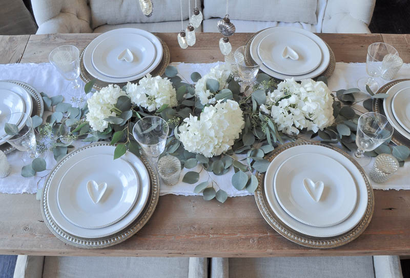 Tablescape for Valentine's Dinner