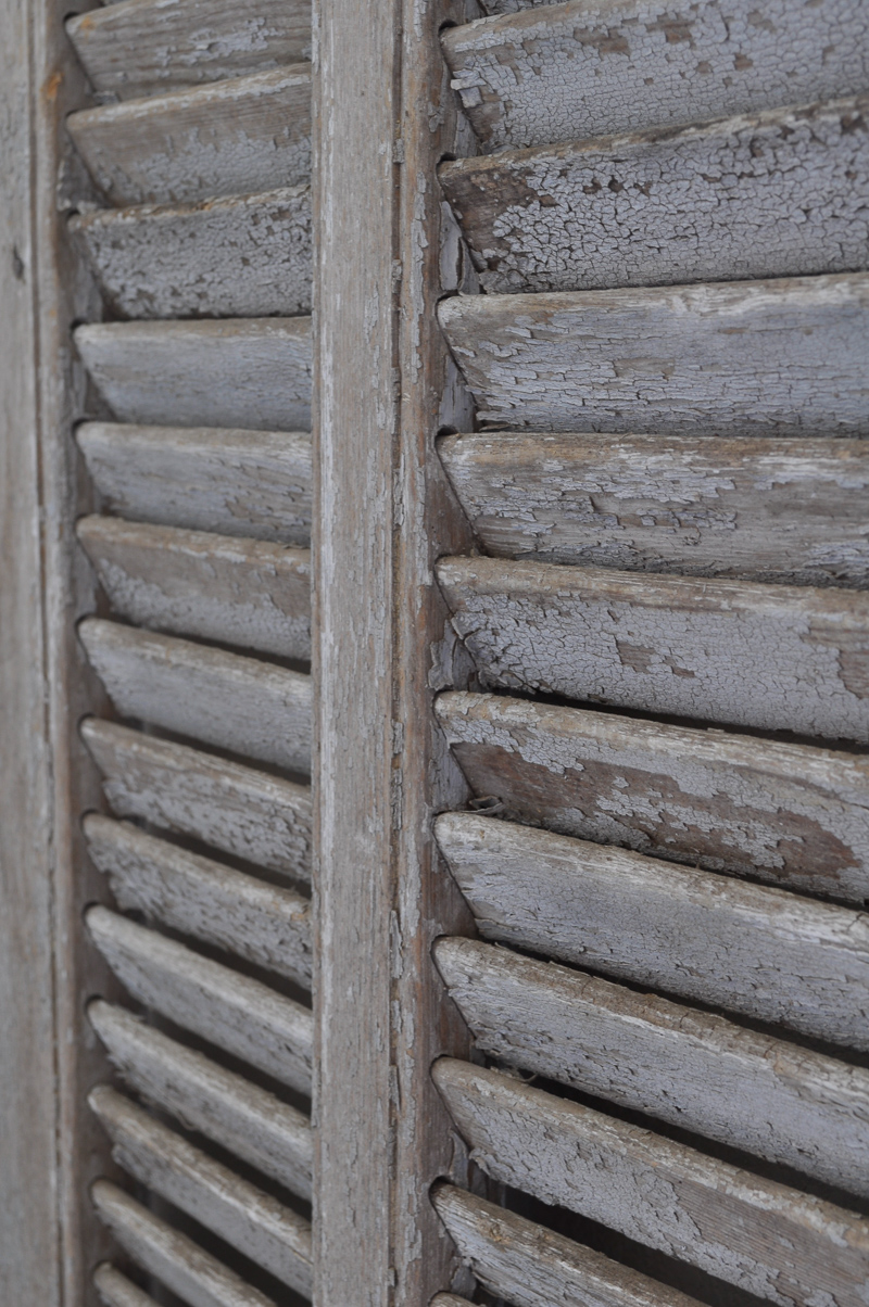 Vintage Chippy Shutter on Home Office Windows