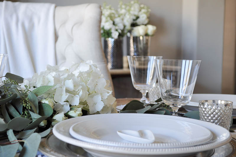 White Dishes in a Valentine's Day Table Setting