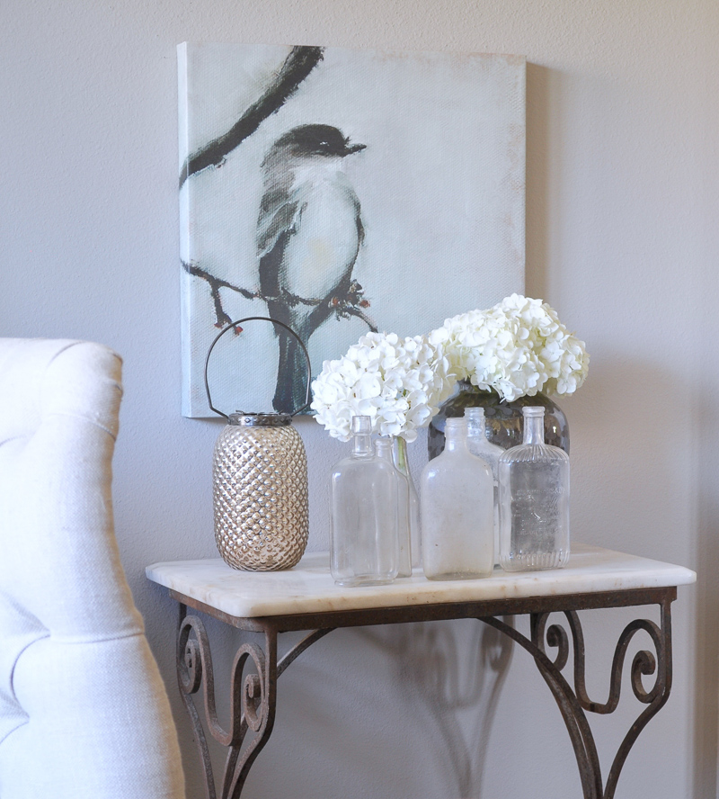 Beautiful Spring Decorating in Dining Room Bird Painting Vintage