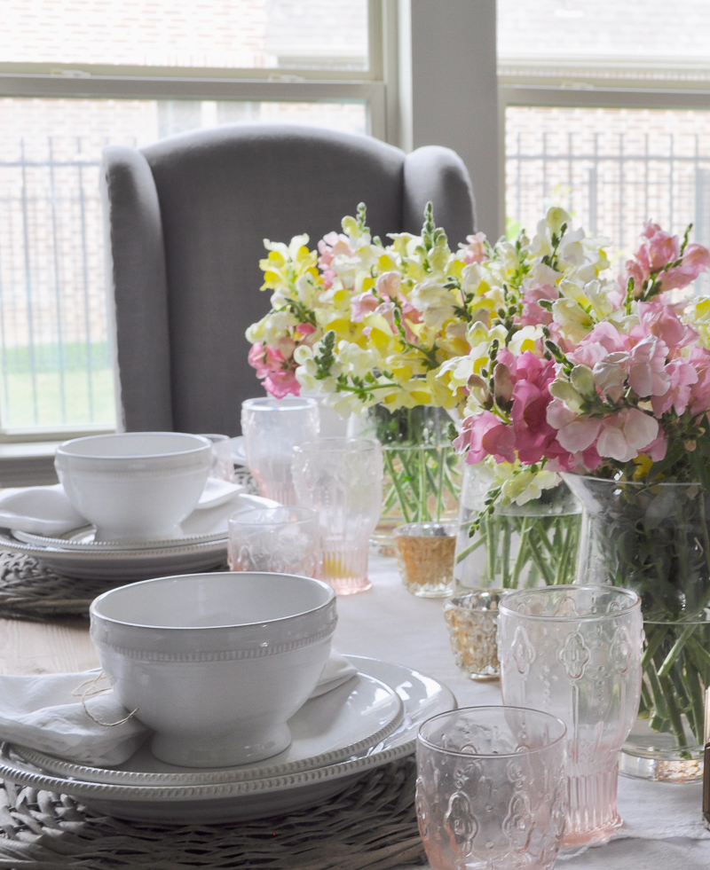 Spring Tablescape with Flowers