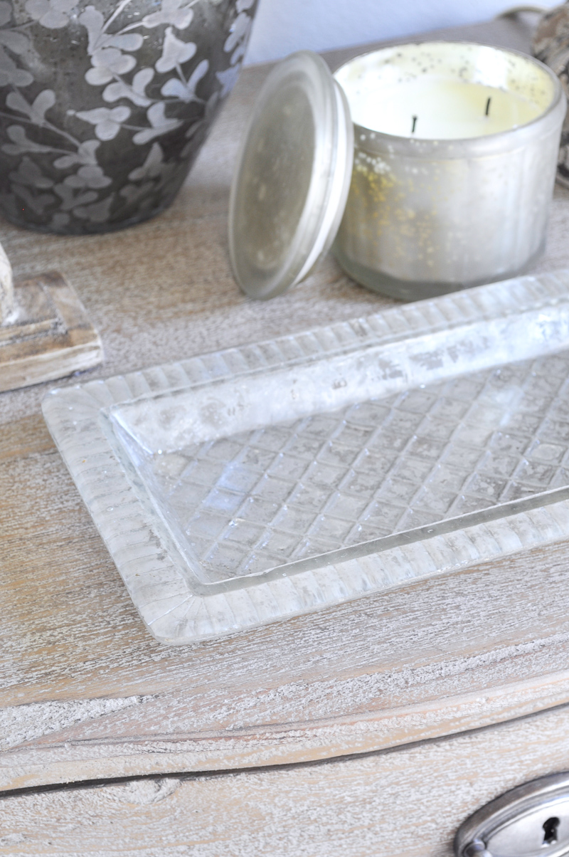 Bedside Table Essentials Tray and Candle