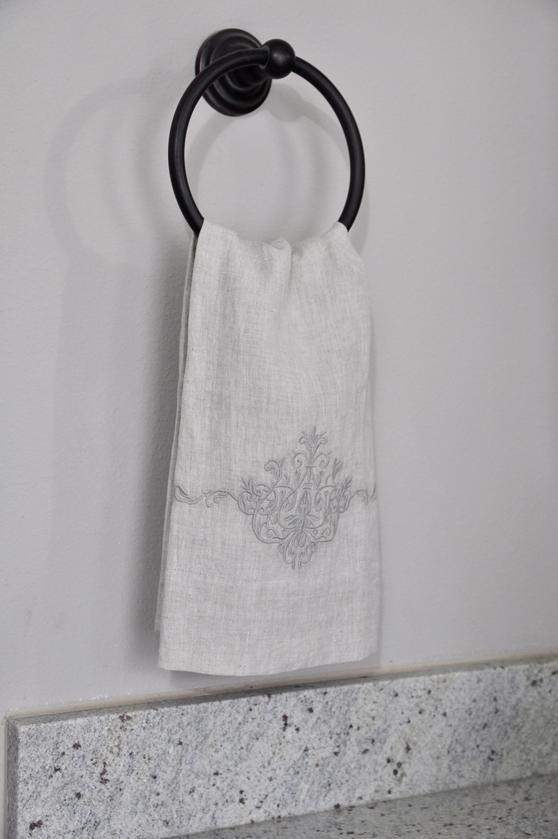 Beautiful Linen Bathroom Hand Towel _