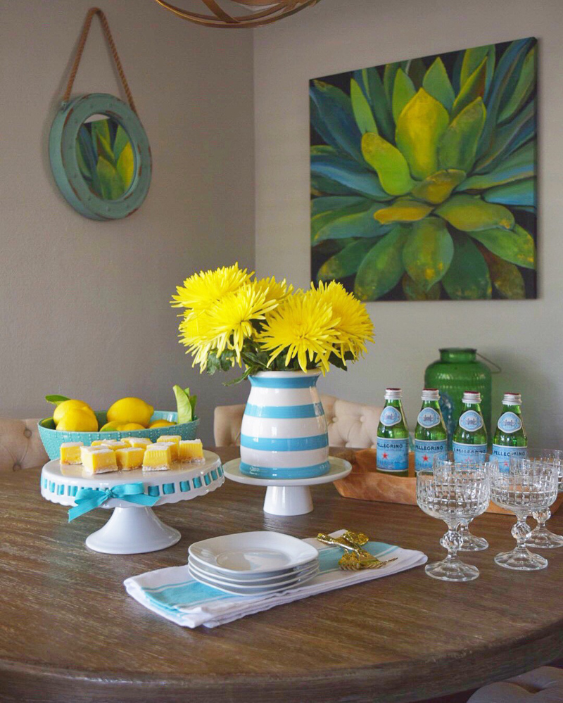 Cake Stand with Lemons and Lemon Squares by Crazy Chic Design