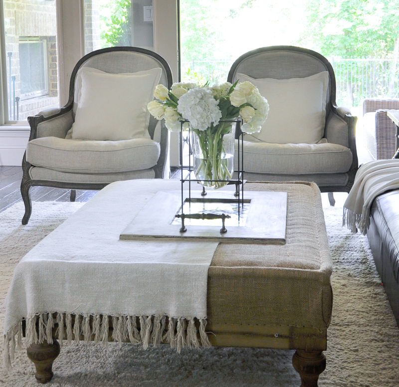 Gorgeous Arm Chairs in Indoor Outdoor Family Room