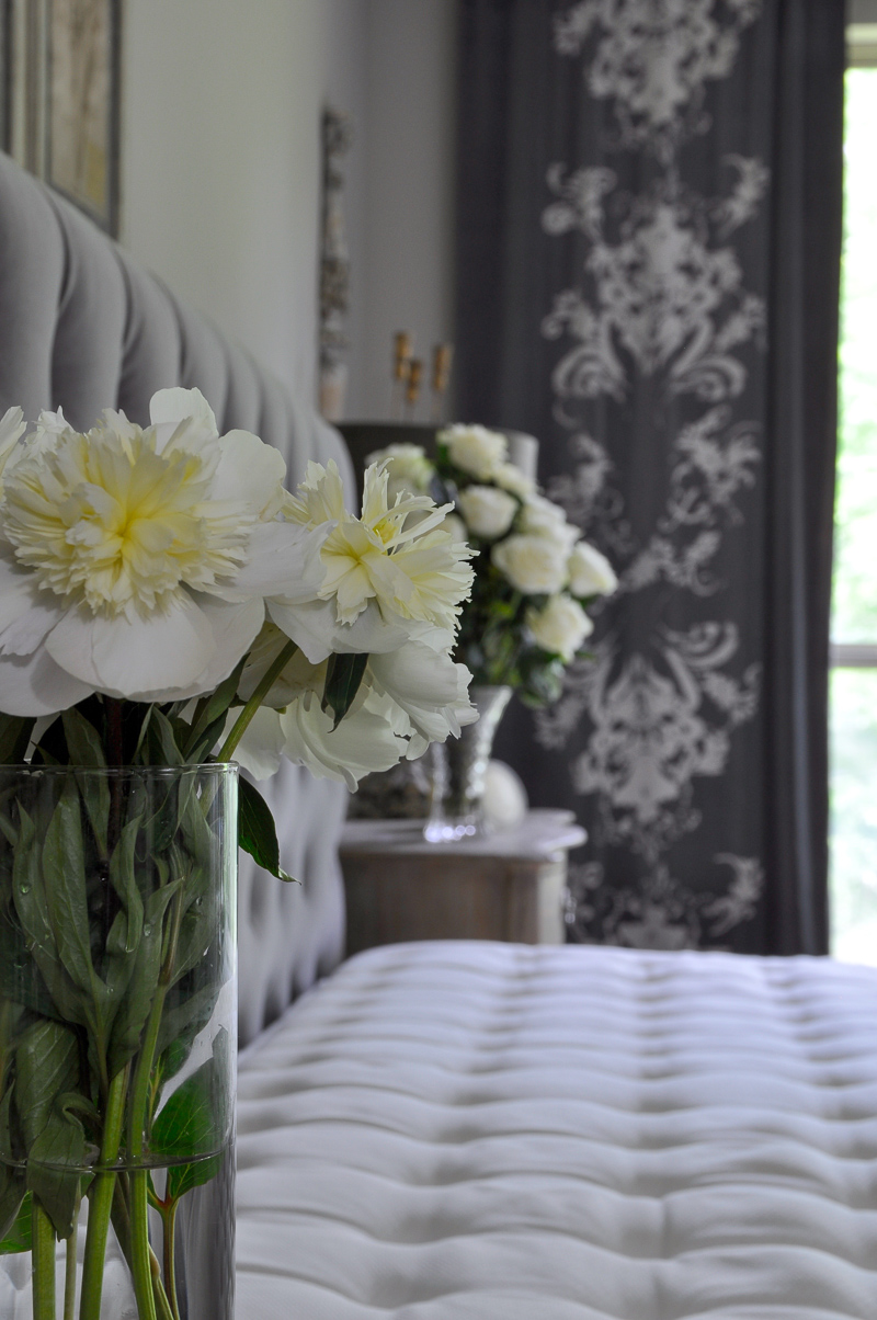 New Memory Foam Mattress in Beautiful Gray Bedroom_