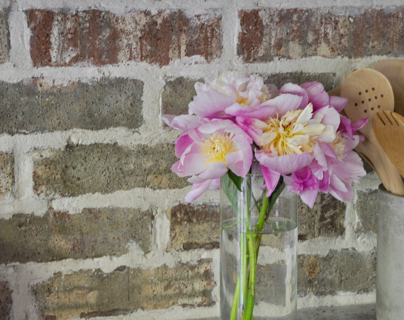 Beautiful brick backsplash details_