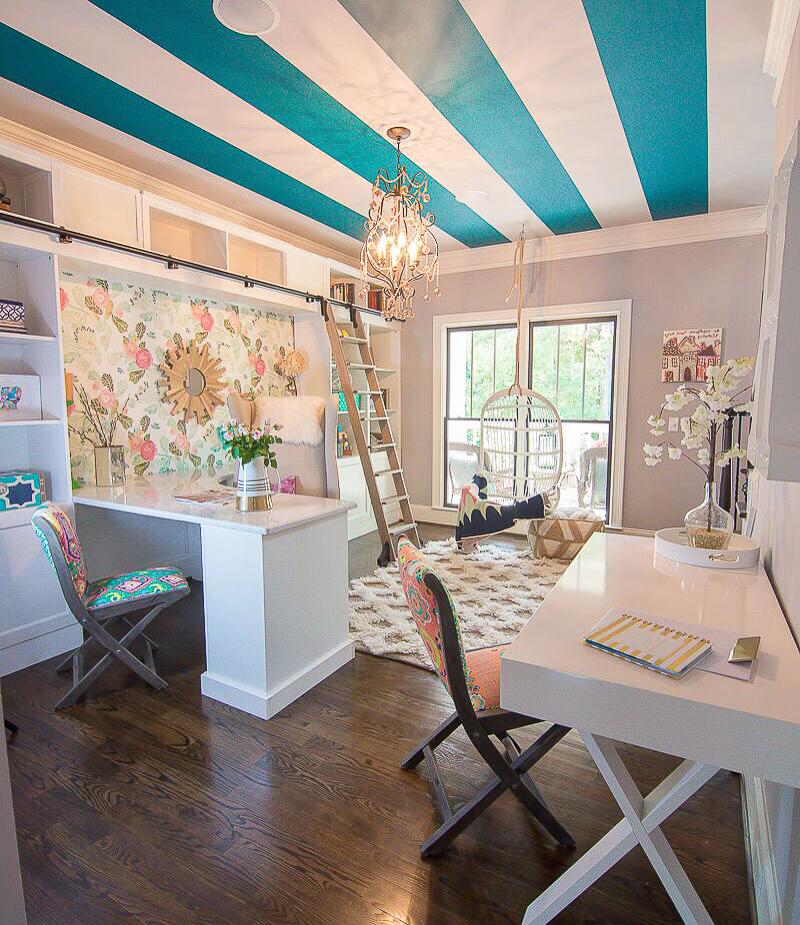 Beautiful colorful whimsical home office by Addison's Wonderland_