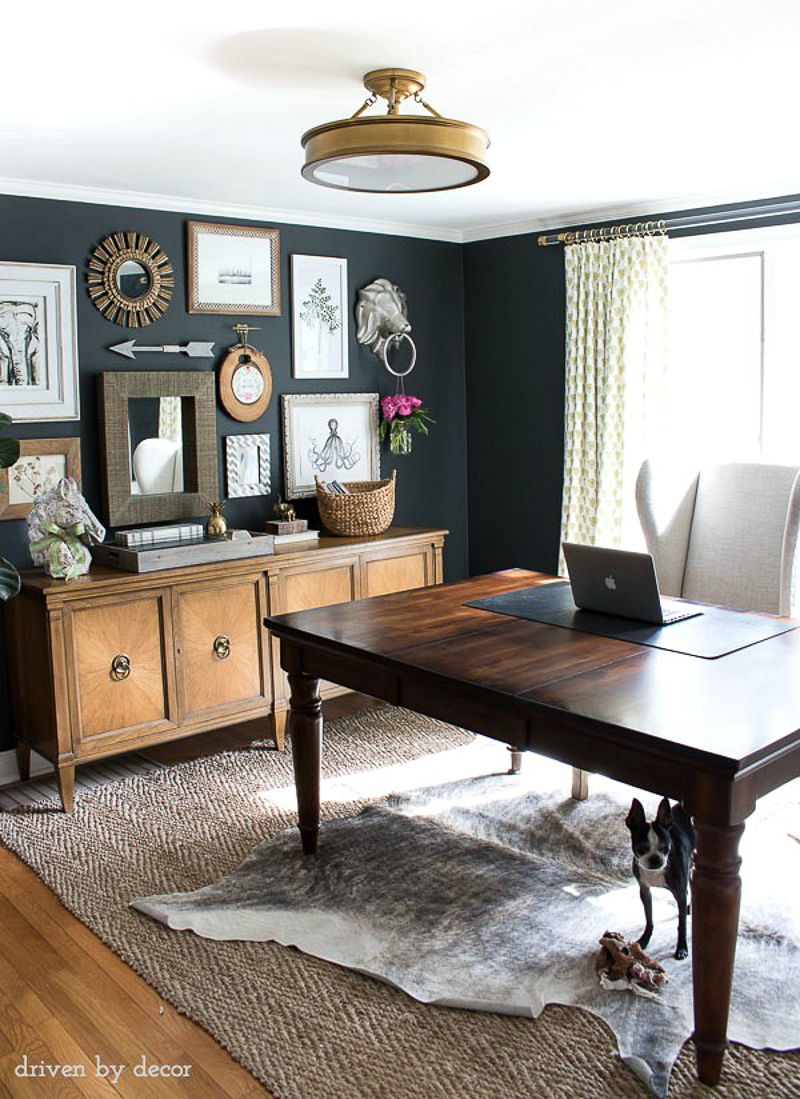 Beautiful home office gallery wall by Driven by Decor