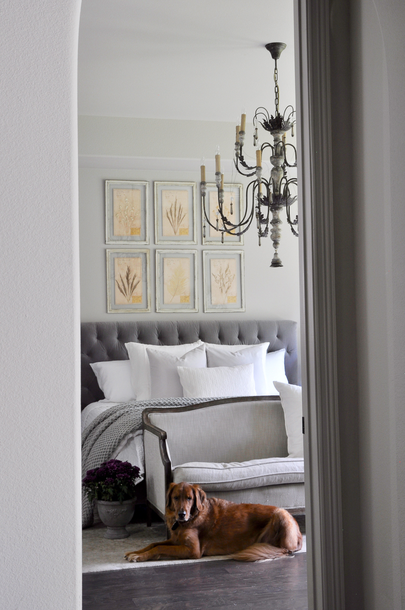 beautiful-gray-and-white-bedroom-with-large-chandelier_