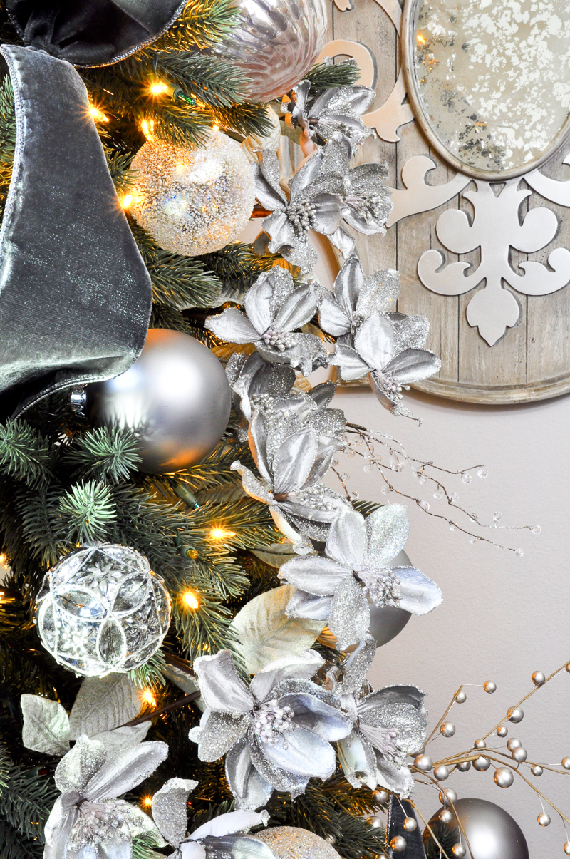 silver-magnolias-in-christmas-tree-elegant