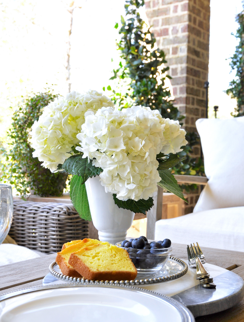 Beautifully styled updated patio with snacks