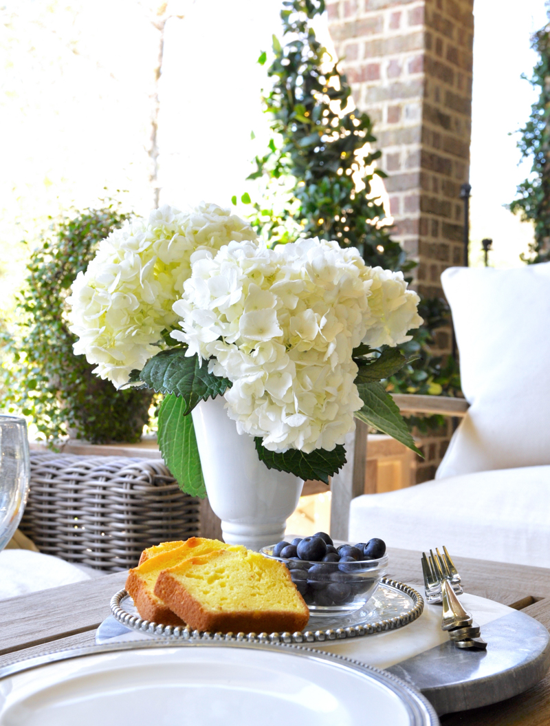 Beautifully styled updated patio with snacks 