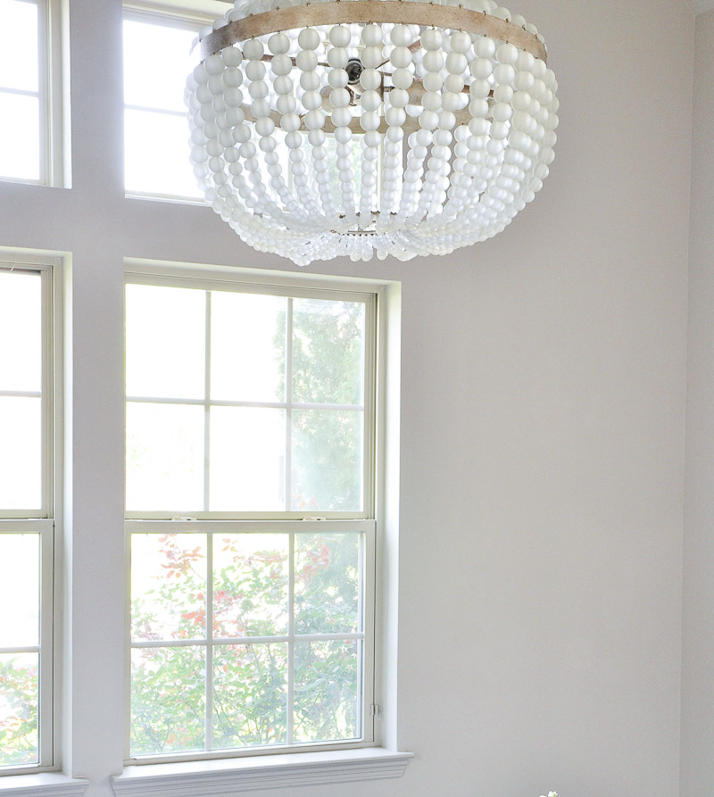 Gorgeous chandelier in One Room Challenge bedroom