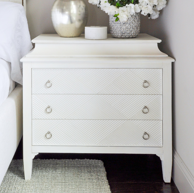 white painted nightstand so pretty