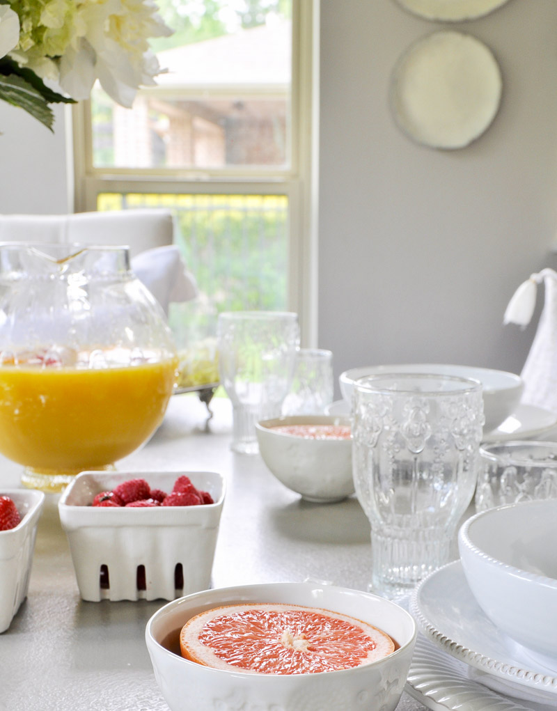 Beautiful table set for a summer breakfast