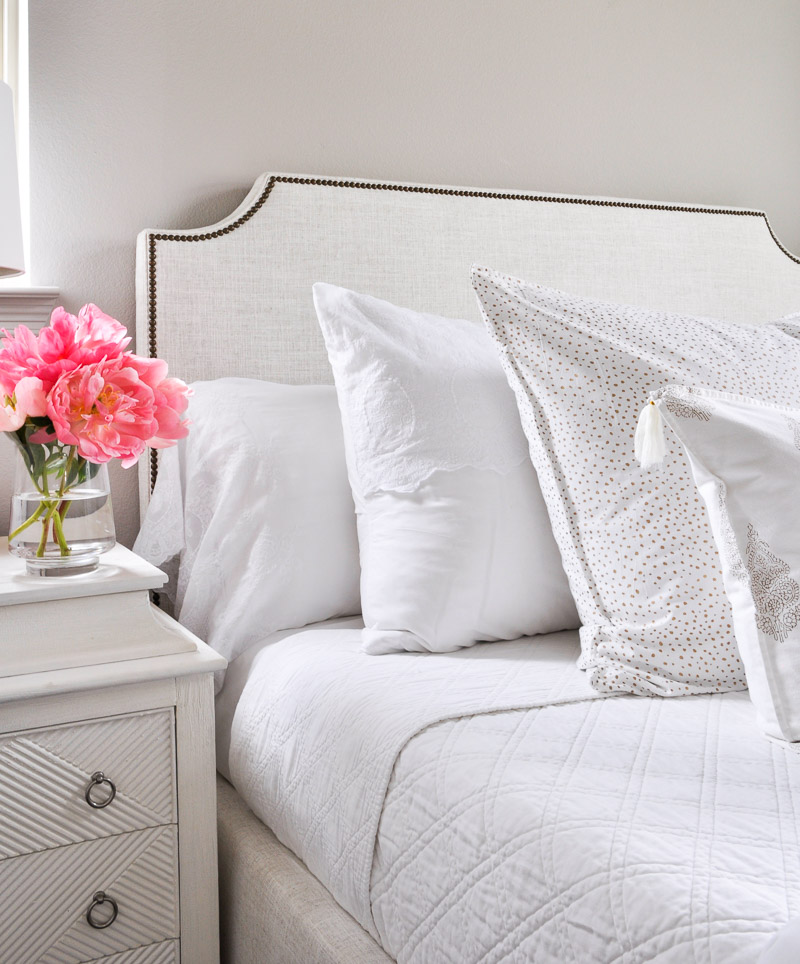 Bed styled 3 different ways without a complete makeover