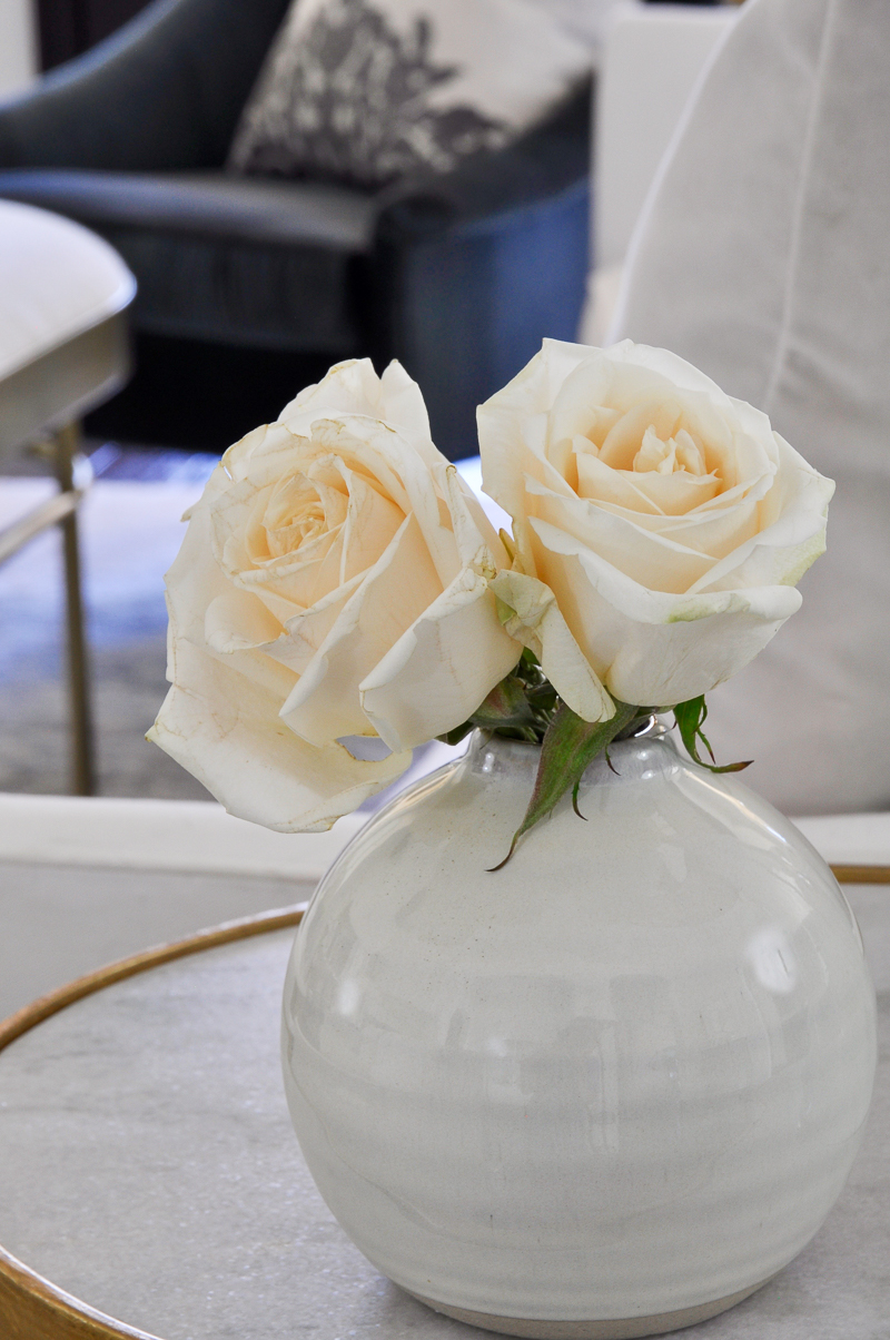 beautiful white round vase