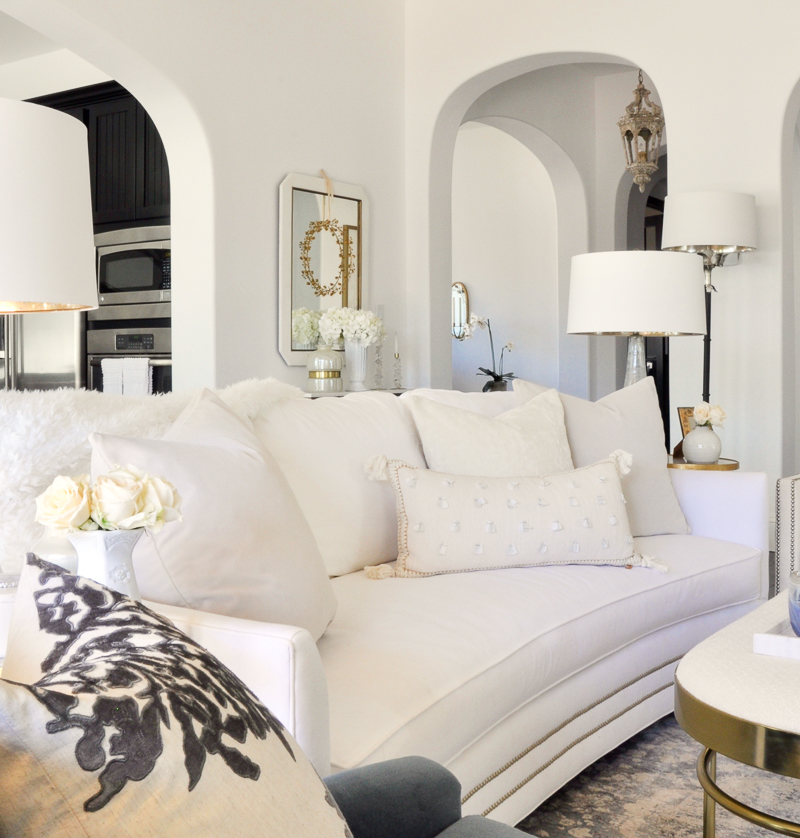 beautiful white sofa white pillows