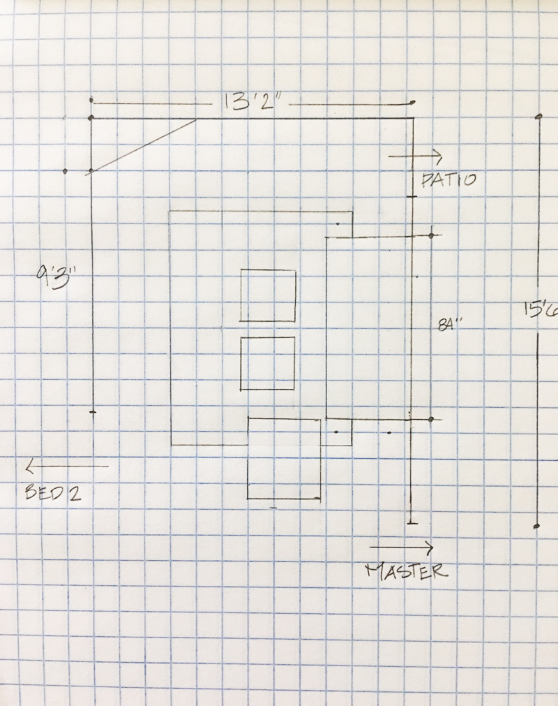 small living room space plan on graph paper