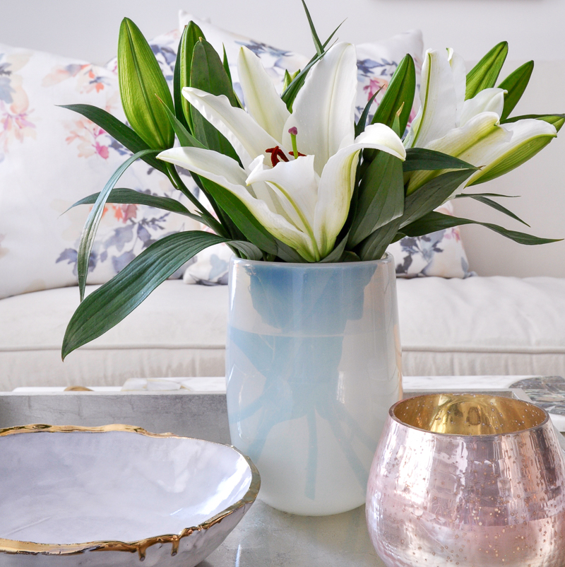 simple easter lilies arrangement