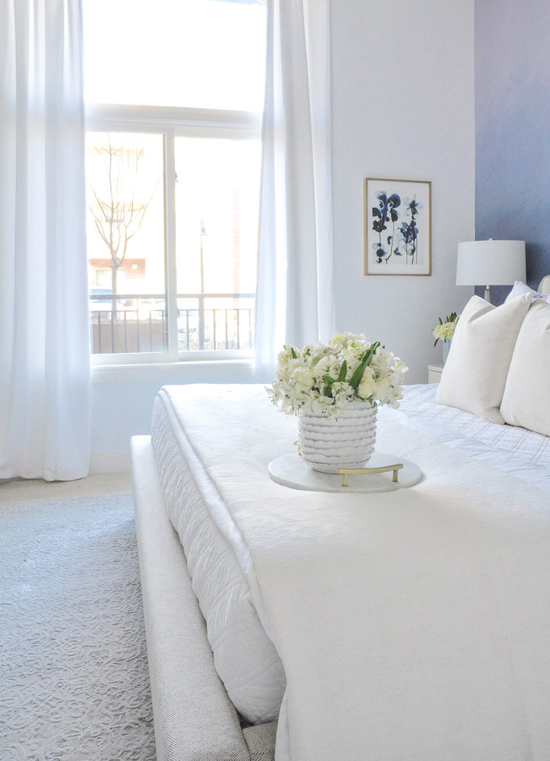 beautiful bedding in layers of white