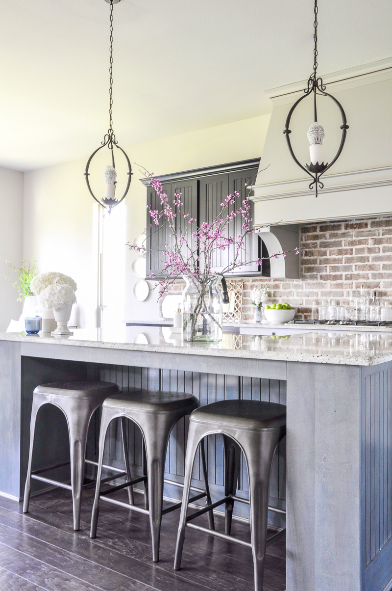 beautiful kitchen decked out for spring