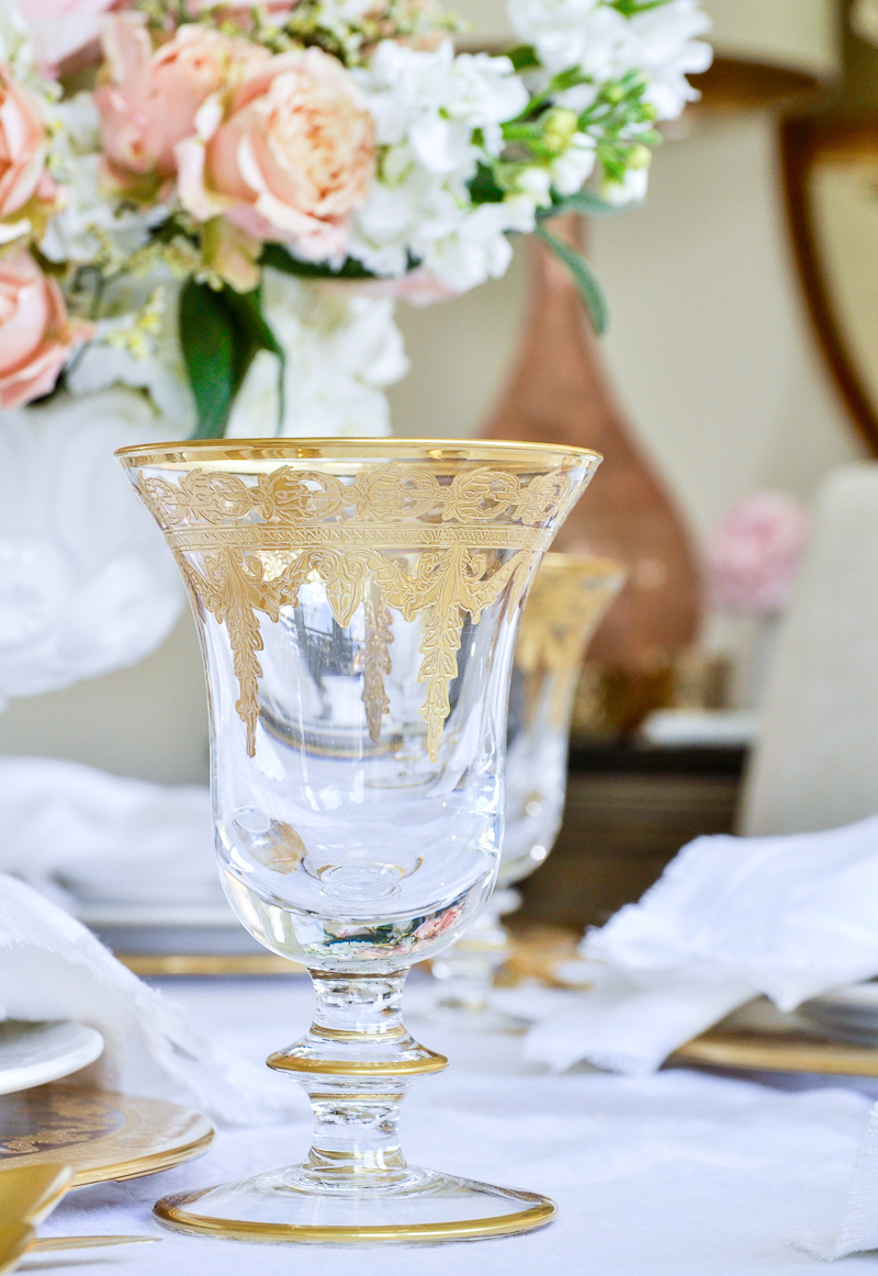 elegant gold glassware