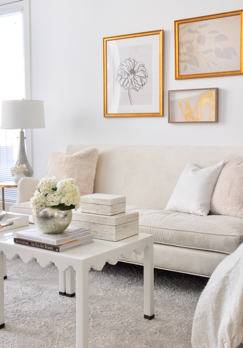 elegant small living room styled for spring