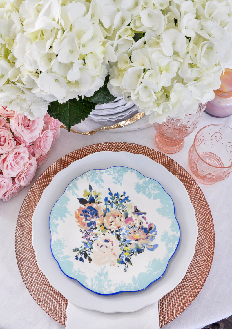 place setting for spring table
