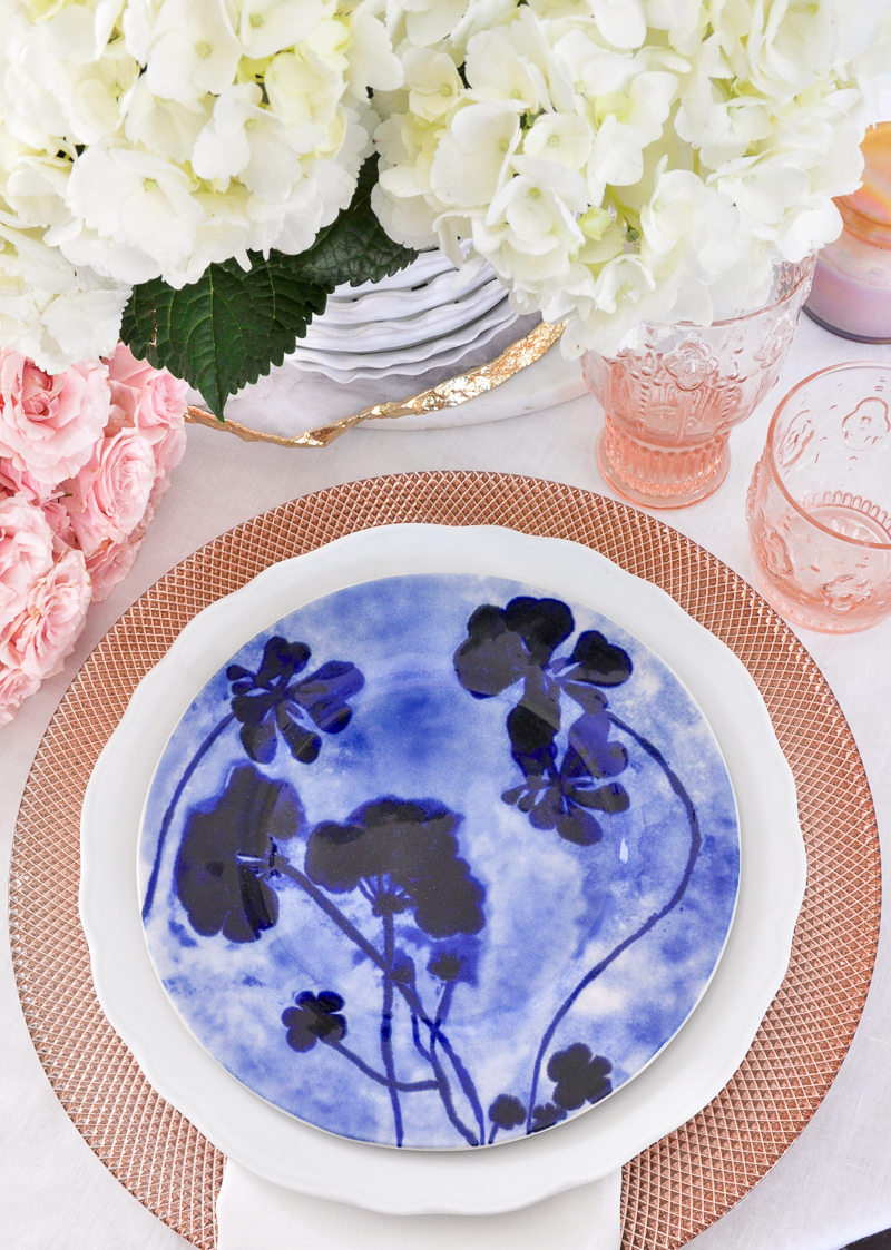 place setting for spring table