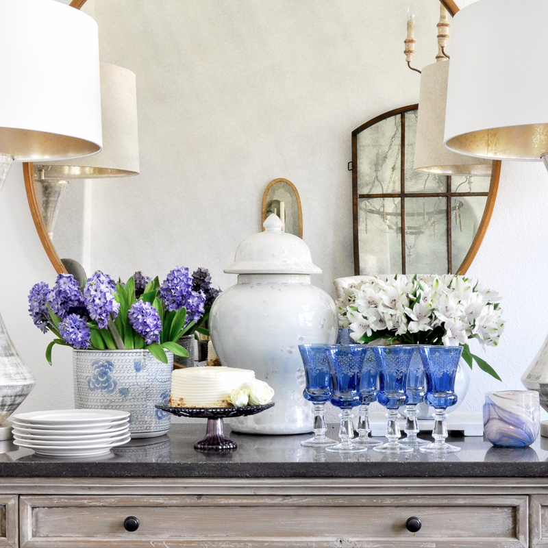 spring dining room vignette