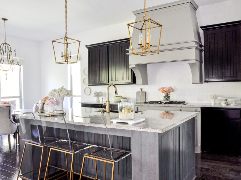 kitchen design with gold accents