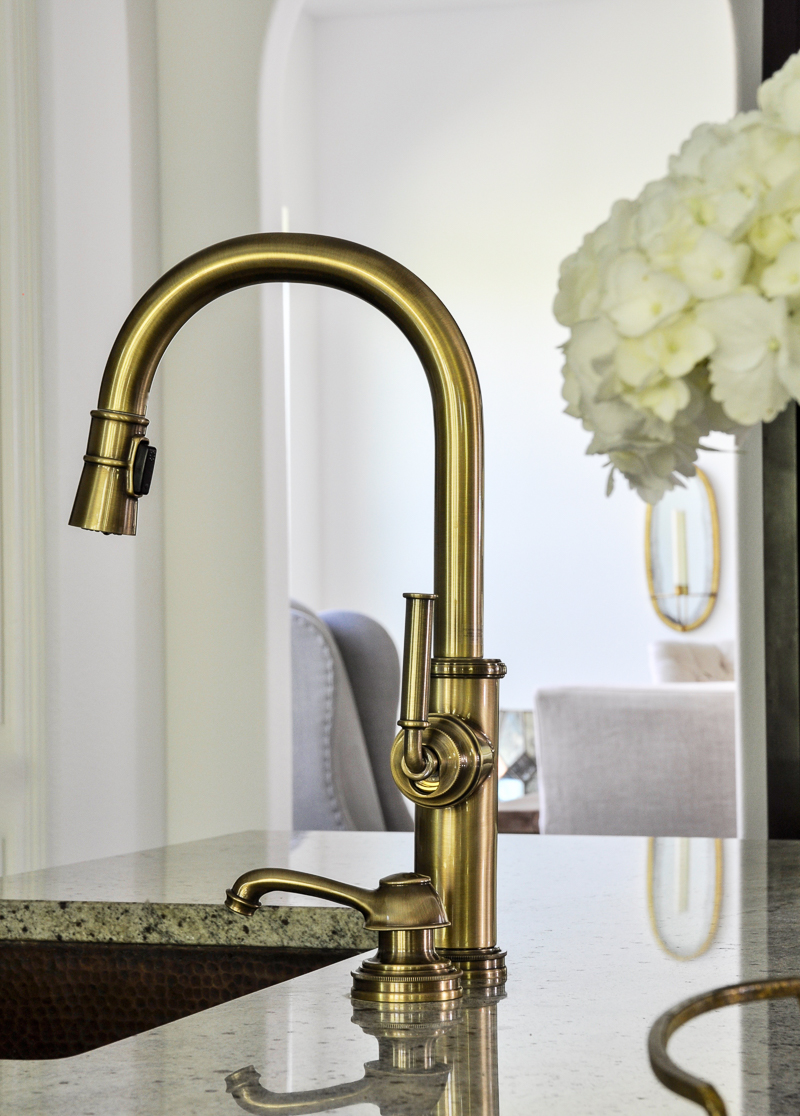 kitchen update with stunning gold faucet