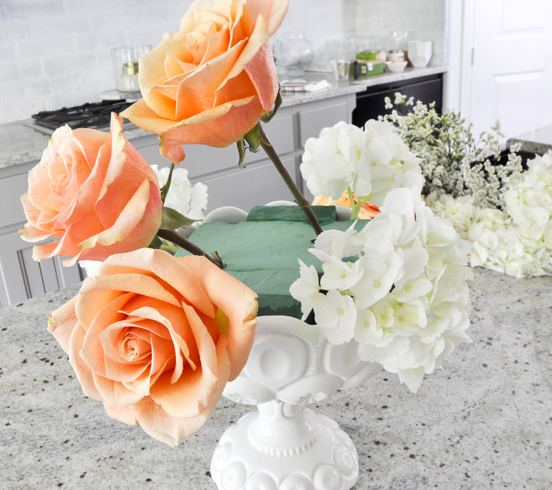 step by step flower arrangement