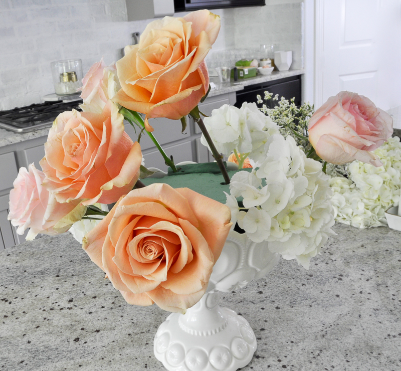 step by step flower arrangement