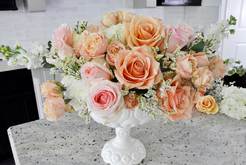 step by step flower arrangement