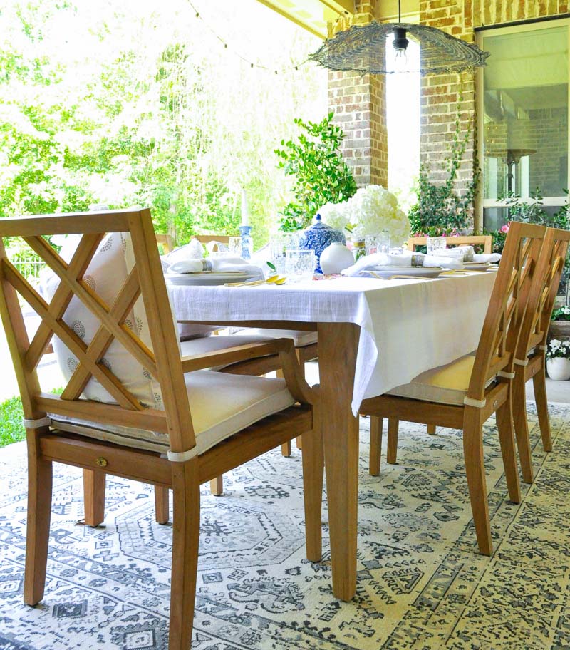 Beautiful teak patio dining furniture