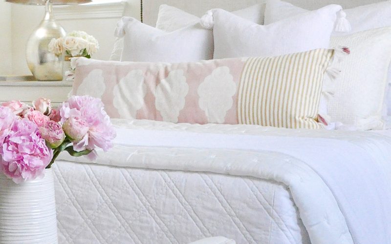 guest bedroom project white bedding