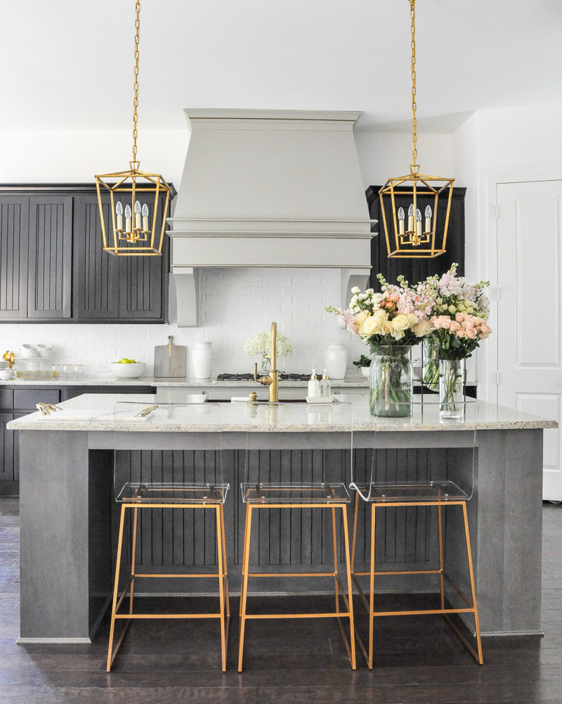 Beautiful kitchen statement vent hood gold lucite bar stools beautiful