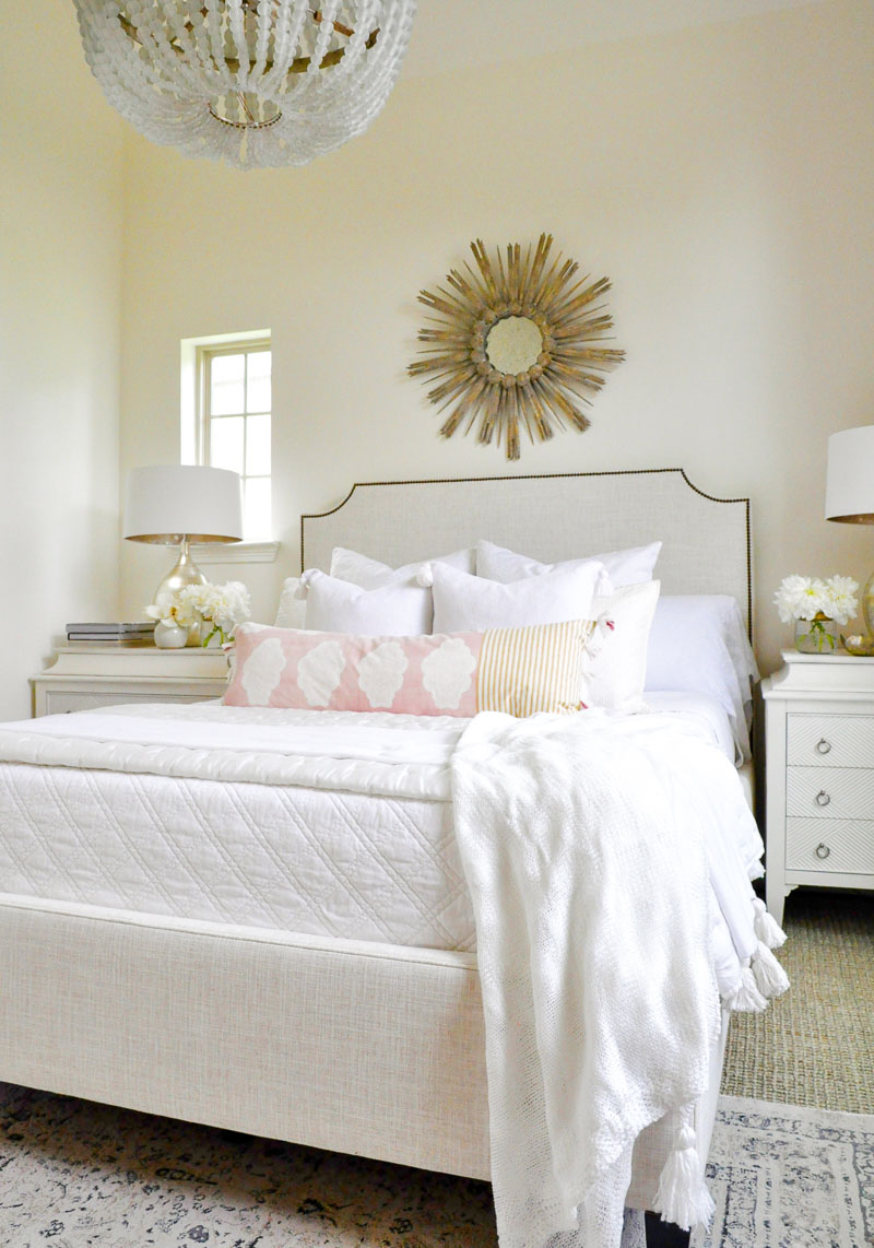 white bedroom blush accents