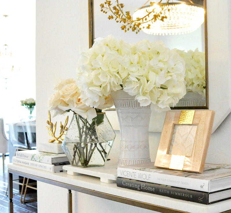 Decorative books console table