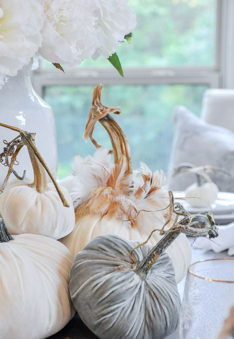 Beautiful decorative velvet pumpkins
