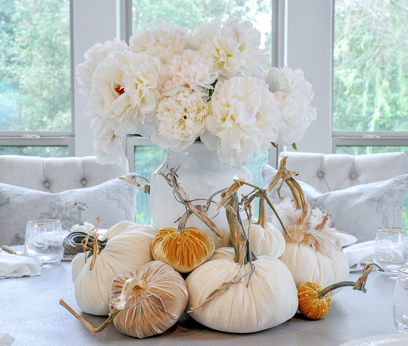 Decorative pumpkins ivory traditional fall colors 