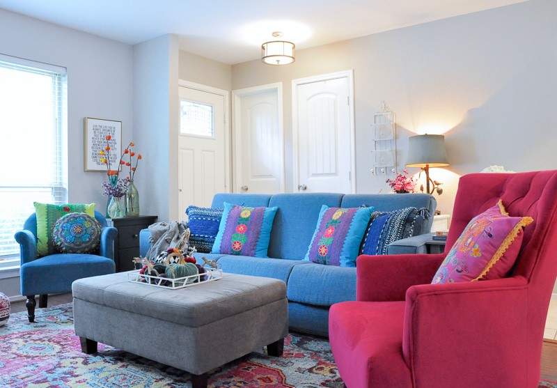 Bright colored living room