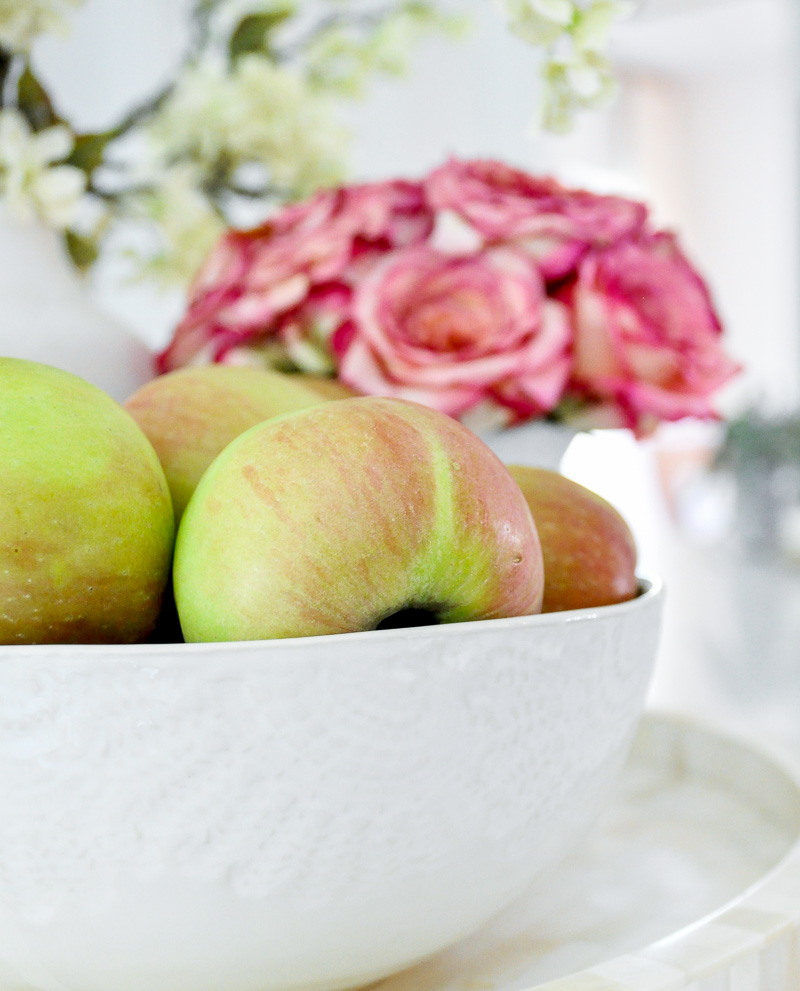 Beautiful bowl fruit flowers kitchen decor 