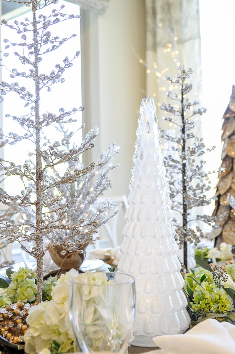 Crystal holiday trees frosted glass tree